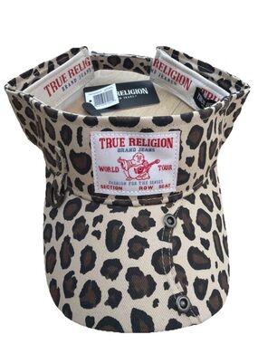 ✨Host pick✨True Religion Leopard-Print Visor with Red Logo Patch